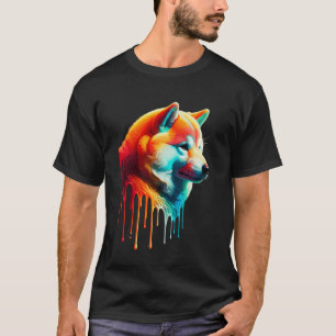 Dripping Paint Art Japanese Shiba Inu T-Shirt
