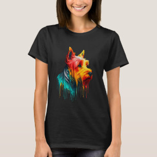 Dripping Paint Art Norwich Terrier T-Shirt