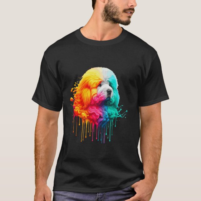 Dripping Paint Art Puli Dog T-Shirt (Front)