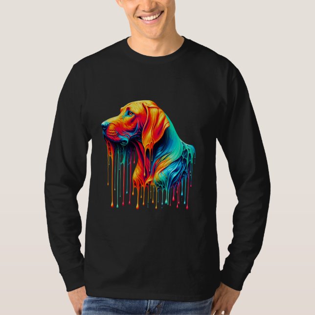 Dripping Paint Art Rhodesian Ridgeback Ridgebacks T-Shirt (Front)