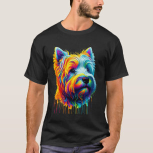 Dripping Paint Art West Highland White Terrier Wes T-Shirt