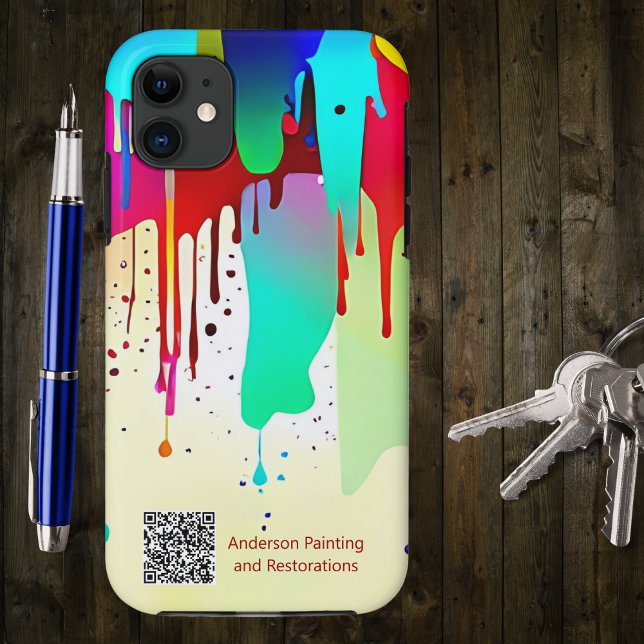 Dripping Paint Business or Personal QR Code  Case-Mate iPhone Case (Creator Uploaded)