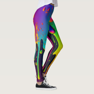 Dripping Paint Leggings - Pretty