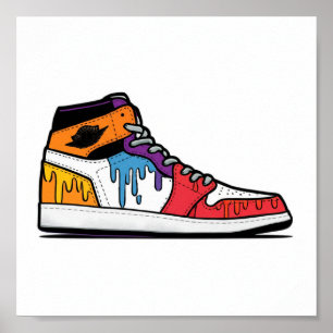 Dripping Paint Sneaker Poster