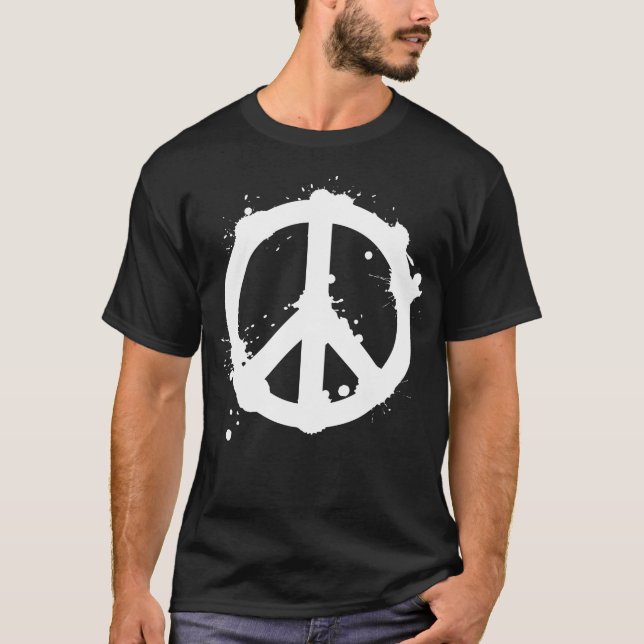 DRIPPING PEACE MARK -white- T-Shirt (Front)