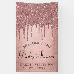 Dripping Peach Glitter   Terra Cotta Coral Shower Banner