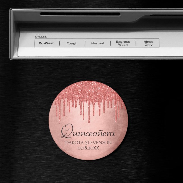 Dripping Peach Glitter | Terra Cotta Quinceanera Magnet (Creator Uploaded)