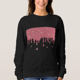 Dripping Pink Glitter Effect & Sparkles Sweatshirt