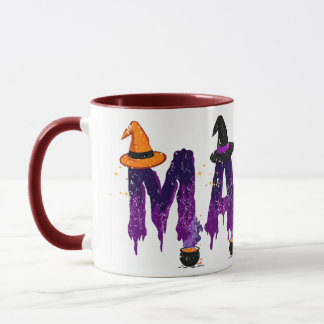Dripping Purple and Black Mama Witch Hat and Pots Mug