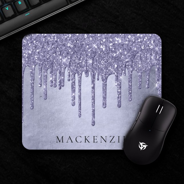 Dripping Purple Glitter | Lavender Icing Monogram Mouse Mat (Creator Uploaded)