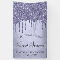 Dripping Purple Glitter | Lavender Sweet Sixteen