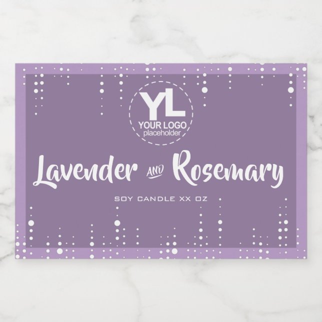 Dripping Rain Glitter Purple Soy Candle Packaging Food Label (Single Label)