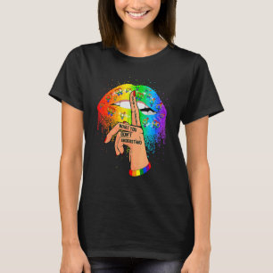Dripping Rainbow Lips Hand Don't Judge Lgbt Gay Pr T-Shirt