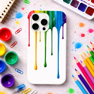 Dripping Rainbow Paint iPhone 15 Pro Case