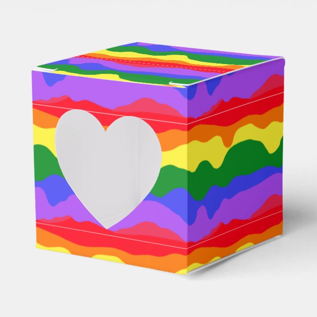 Dripping Rainbow Stripes Pride Party Favour Box (Front Side)
