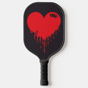 Dripping Red Heart Pickleball Paddle