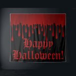 Dripping Red Satin Blood Drips Halloween Party Tapestry<br><div class="desc">Customise with or without text</div>