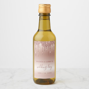 Dripping Rose Gold Mini Wine Labels