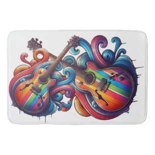 Dripping Sound Wood Wall Art Bath Mat