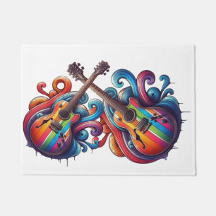 Dripping Sound Wood Wall Art Doormat