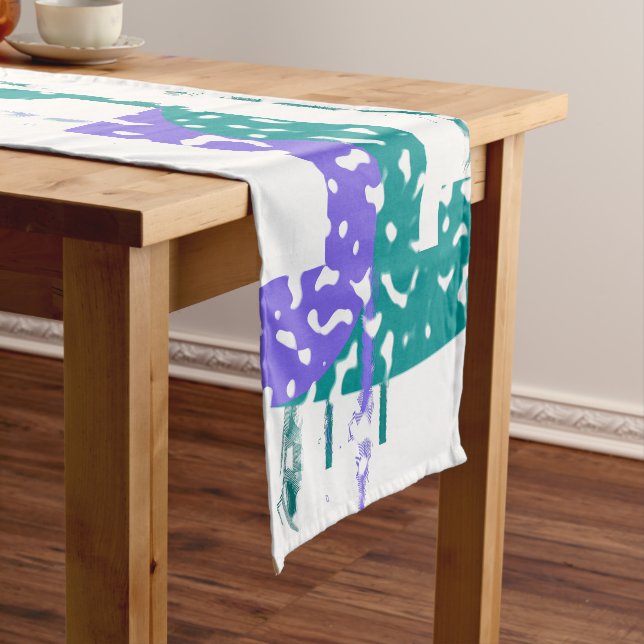 Dripping Speckles - Colourful Convergence Short Table Runner (In Situ)