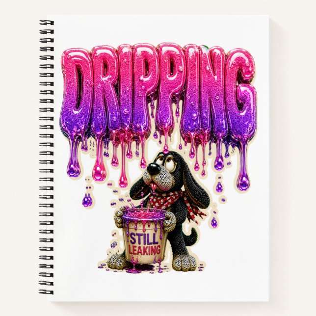 Dripping Still Melting Funny Burnout Notebook (Front)
