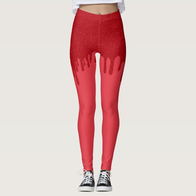 Dripping Tomato Red Event Leggings – Customisable (Front)