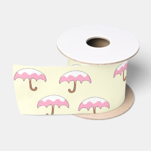 dripping umbrella pattern satin ribbon