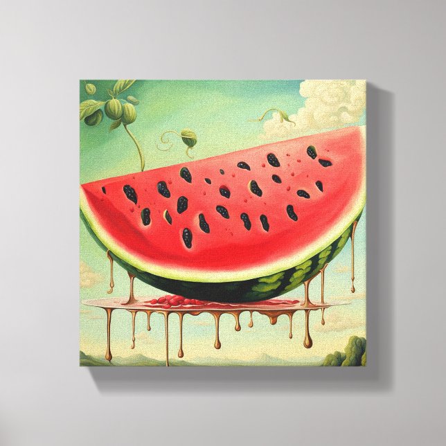 Dripping Watermelon Canvas Print (Front)