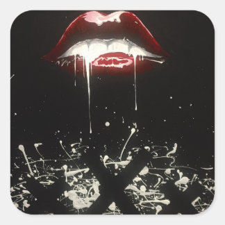 Dripping with sin square sticker