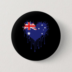 Drippings Heart Of Australia Flag Design For Proud 6 Cm Round Badge