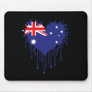 Drippings Heart Of Australia Flag Design For Proud Mouse Mat