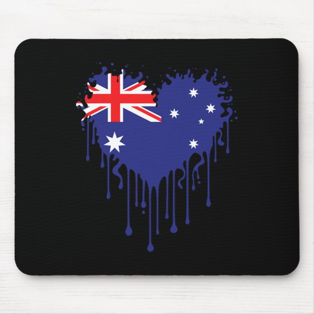 Drippings Heart Of Australia Flag Design For Proud Mouse Mat (Front)
