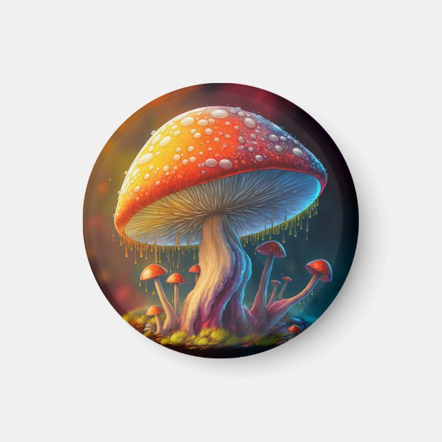 Drippy Amanita Muscaria Magnet (Front)