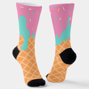 Drippy Ice Cream Waffle Cone socks