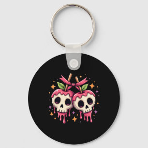 Drippy Skull Candy Apples Kawaii Halloween Couple Key Ring
