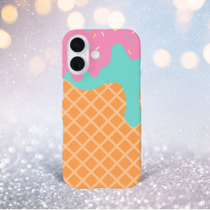 Drippy Waffle Cone Ice Cream iPhone 16 Case