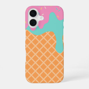 Drippy Waffle Cone Ice Cream iPhone 16 Case