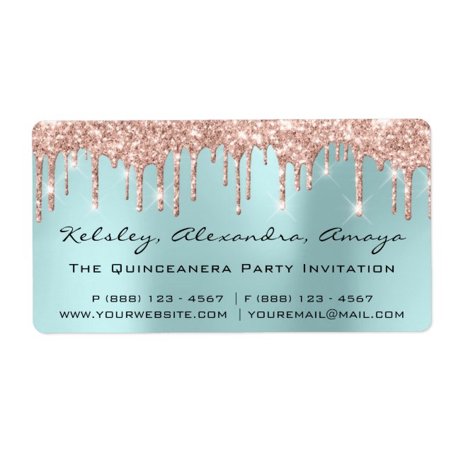 Drips Blush Rose Bridal Sweet 16th Quinceanera VIP (Front)