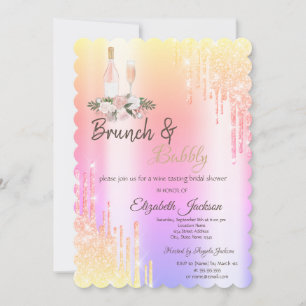 Drips Brunch & Bubbly Ombre Bridal Shower  Invitation