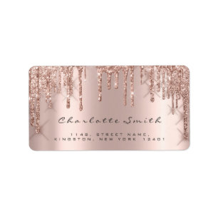 Drips RSVP Pink Rose Blush Sparkly Glitter Makeup Label