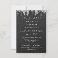 Drips Silver Bridal Wedding Sweet 16th Graphite