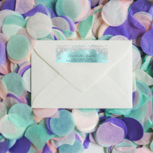 Drips Silver Grey Royal Blue RSVP Bridal