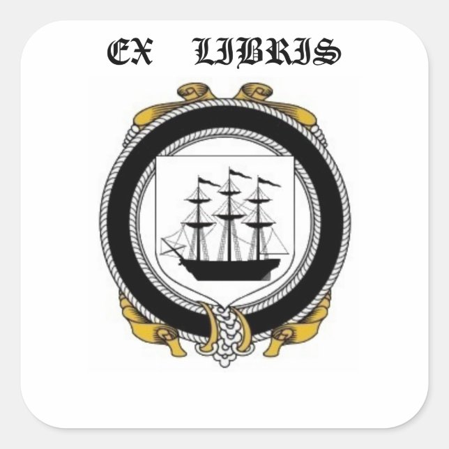 Driscoll Family Crest Book Plate Square Sticker (Front)