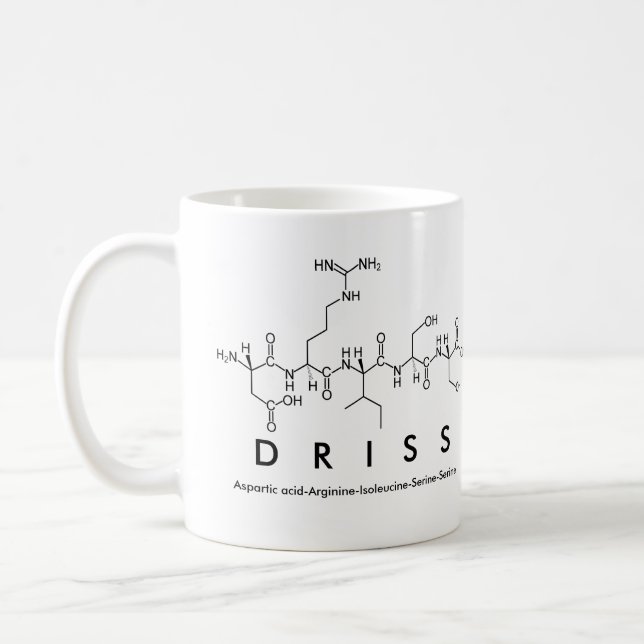 Driss peptide name mug (Left)