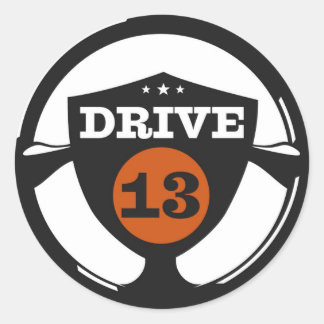 drive13logo classic round sticker