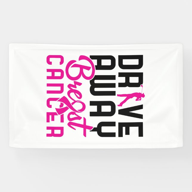 Drive Away Breast Cancer Golfing Golf Golfer Banner (Horizontal)