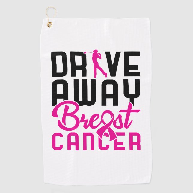 Drive Away Breast Cancer Golfing Golf Golfer Golf Towel (Front)