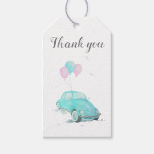 Drive By Baby Shower Car with Balloons Gift Tags