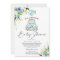 Drive By Baby Shower Invitation Blue Floral Shower